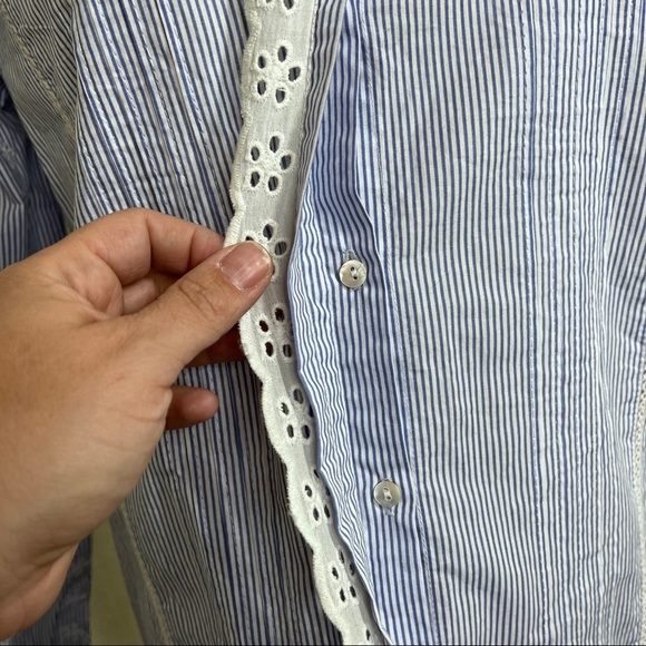 Zara Woman long sleeve pinstripe button down blouse - Picture 6 of 10